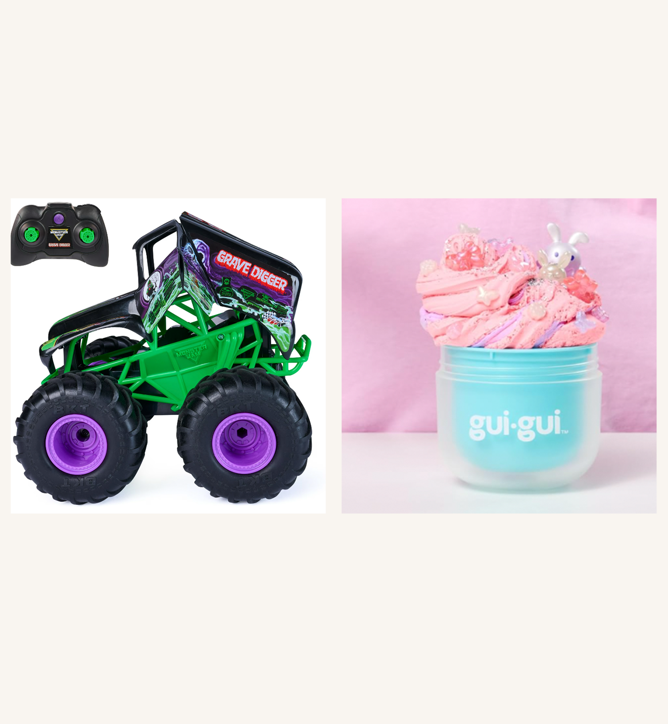 gui gui slime, rc car, american girl sisters doll