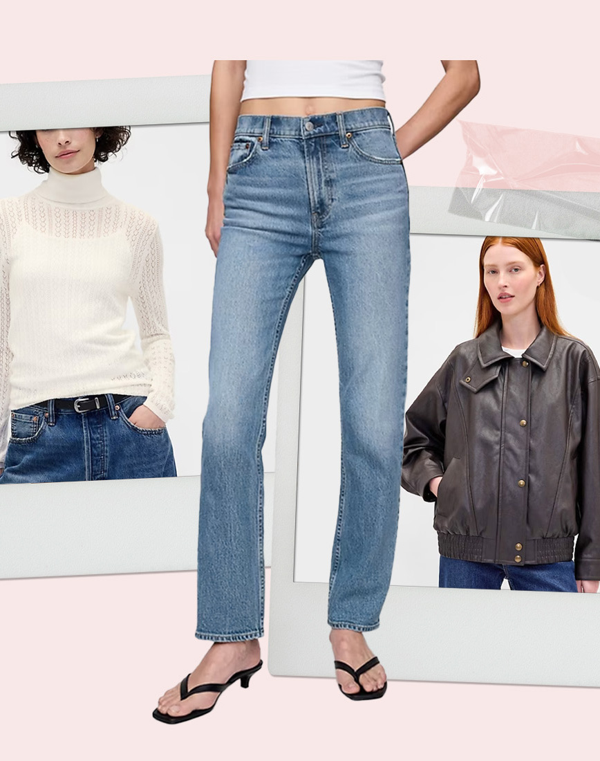 Gap Black Friday Sale: Collage of jeans sweater jacket