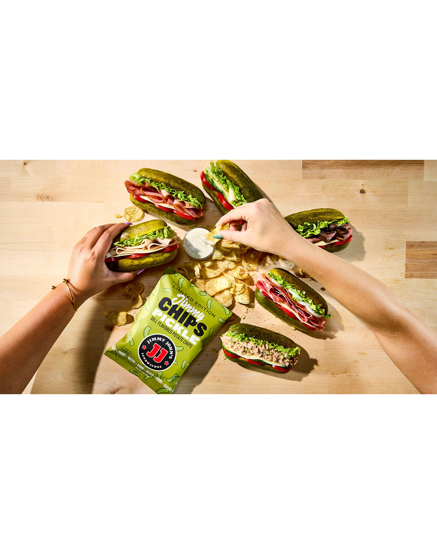 jimmy john's picklewich review: jimmy john's picklewiches on a table