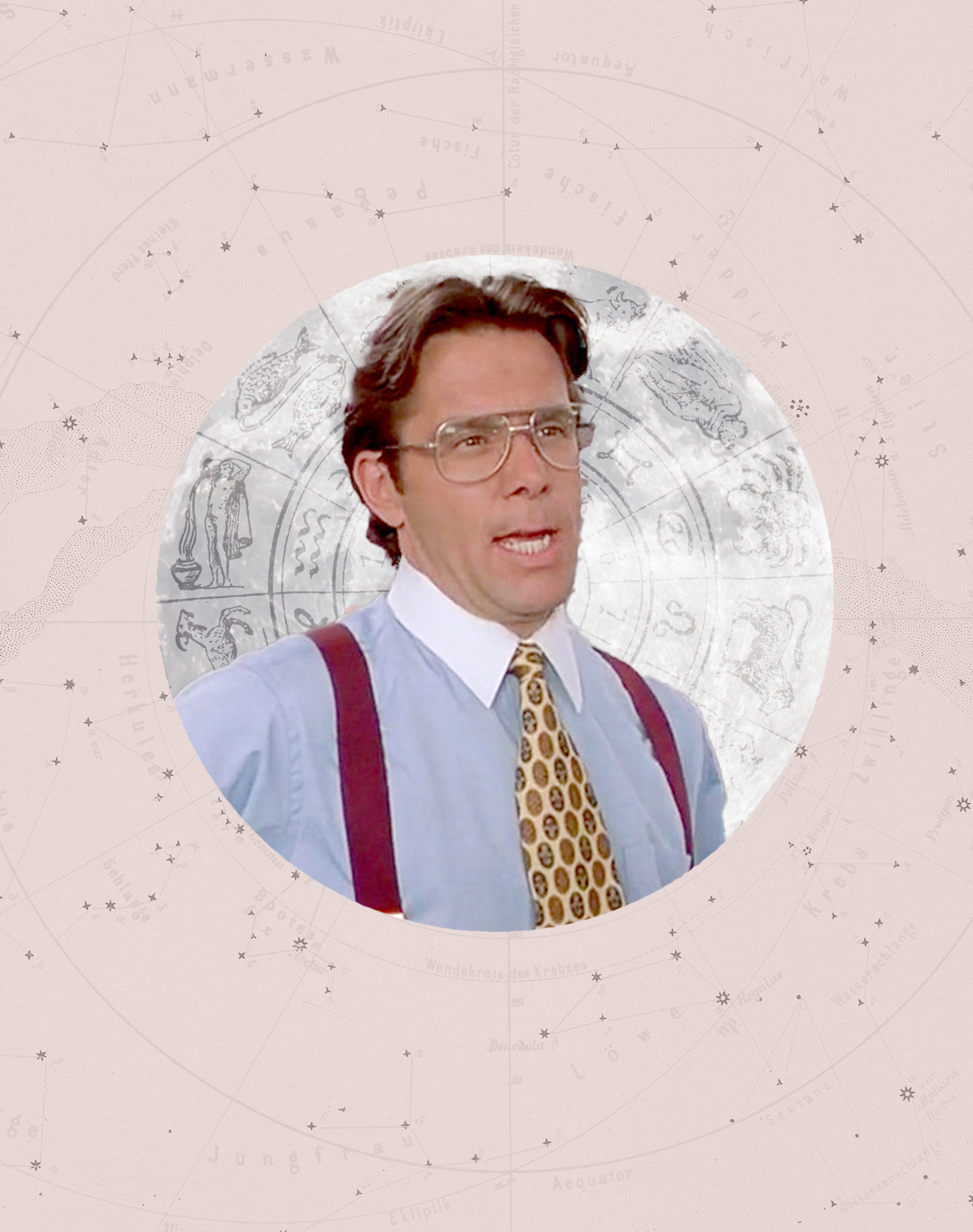 Boss from Office Space framed by astrology design for Weekly horoscopes