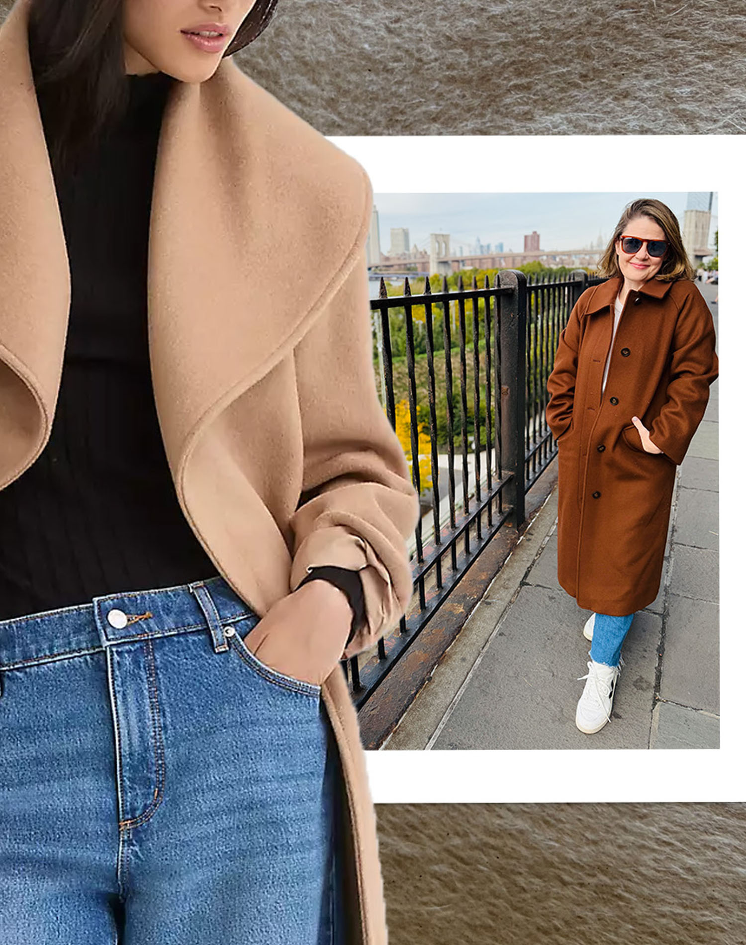 winter-coats-for-short-women: two women in coats collage