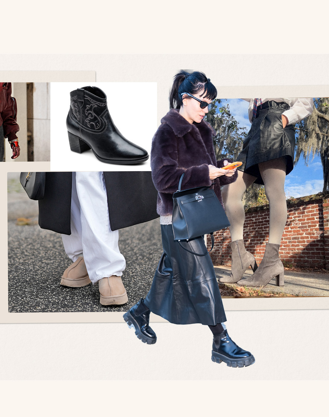 how to wear ankle boots with short legs: Collage of boots